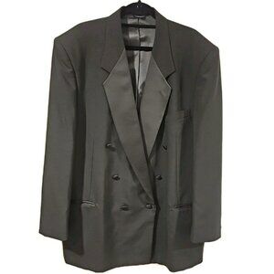 Neil Allyn Tuxedo Jacket Men 42R Black Wool Dinner Suit Coat Satin Lapel Formal